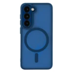 LindeCovers Samsung Galaxy S23 Premium Transparent Cover – MagSafe Kompatibel 04 Dark Blue