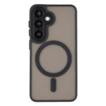 LindeCovers Samsung Galaxy S25 Premium Transparent Cover – MagSafe Kompatibel 01 Black