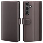 LindeCovers Samsung Galaxy A14 – Ægte Læder Flip Cover m. Flap Red Brown