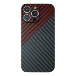 LindeCovers iPhone 14 Pro Carbon Cover 03 Red/Black