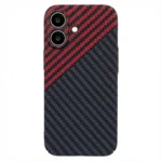 LindeCovers iPhone 16 Carbon Cover 03 Red/Black