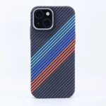LindeCovers iPhone 15 Plus Carbon Cover - MagSafe Kompatibel 04 Colorful Stripes