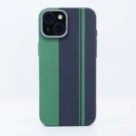 LindeCovers iPhone 15 Plus Carbon Cover - MagSafe Kompatibel 02 Green/Black