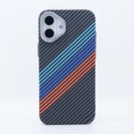LindeCovers iPhone 16 Plus Carbon Cover - MagSafe Kompatibel 04 Colorful Stripes