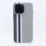 LindeCovers iPhone 16 Pro Carbon Cover - MagSafe Kompatibel 05 Grey Stripes