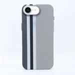 LindeCovers iPhone 16e Carbon Cover - MagSafe Kompatibel 05 Grey Stripes