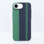LindeCovers iPhone 16e Carbon Cover - MagSafe Kompatibel 02 Green/Black