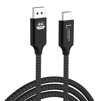 LindeCables DisplayPort til HDMI 4K 30Hz Premium Kabel - 1 m