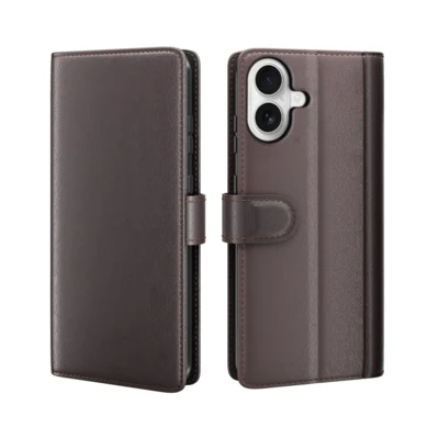LindeCovers iPhone 16 – Ægte Læder Flip Cover m. Flap