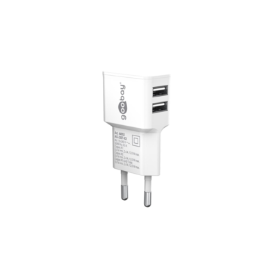 Goobay Dual USB-A Oplader - 2.4A/12W